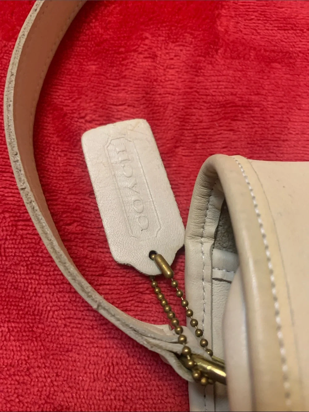 Coach Cream Leather Crossbody with Gold-Tone Turnlock